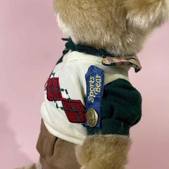 Crosby Brass Button Bears Sports Bear Golfer Player 12" with Standard Plush EUC - Picture 8 of 9